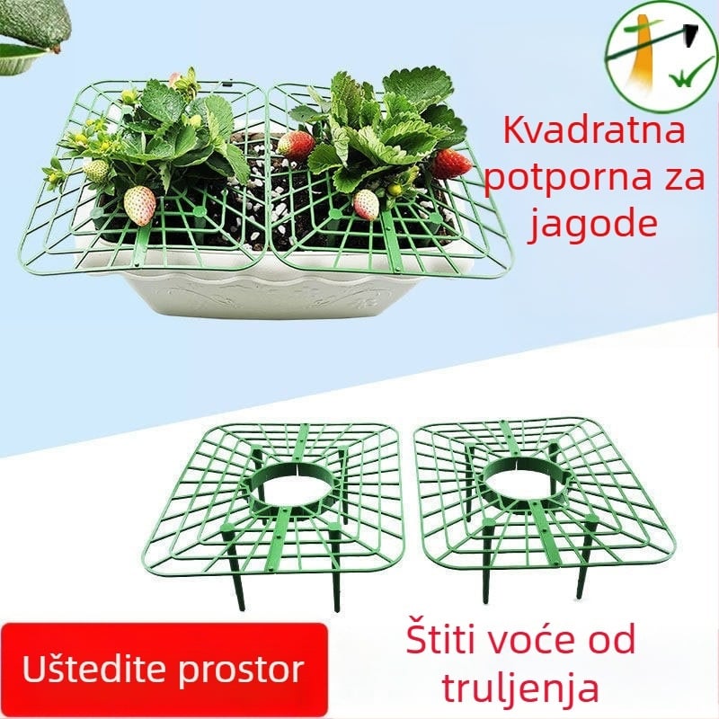 Plastični stalak za posude sa četvrtastim pladnjem – podržava biljke i zaštita od pada