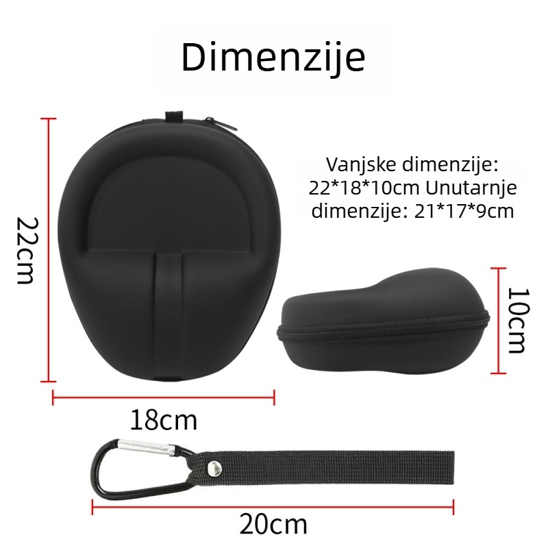 Etui za slušalice Sony WH-1000XM6 s prenosnim remenom, otporno na udarce, umjetna koža, platnena izrada