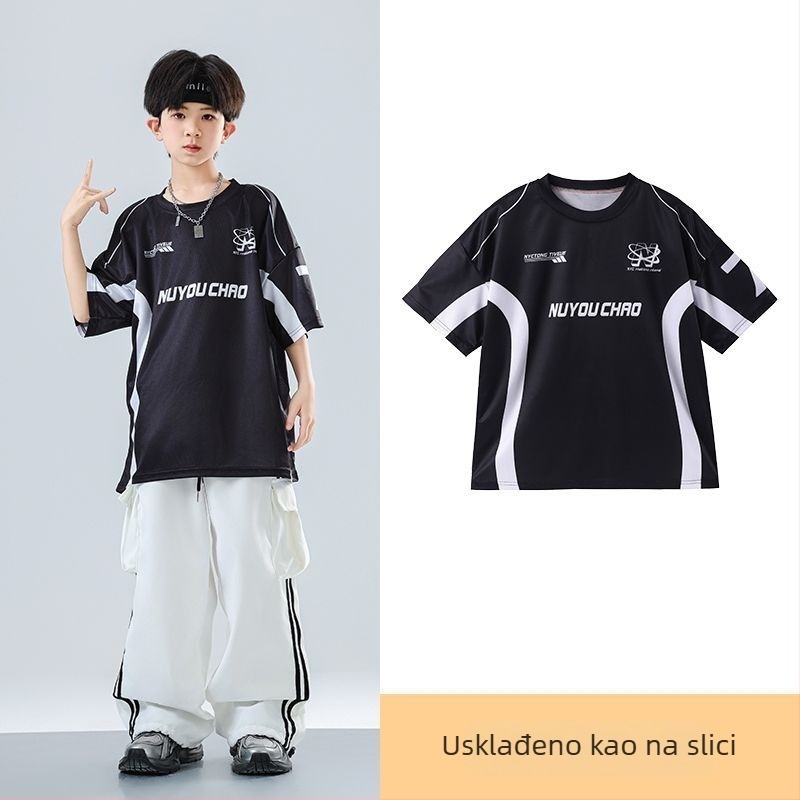 Dječji set za ulični hip-hop ples – unisex, ljeto 2025, brzo se suši materijal, acetatno vlakno, hip-hop stil