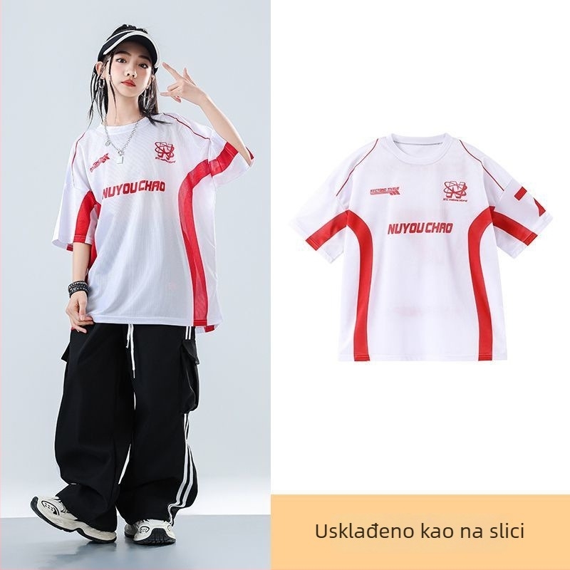 Dječji set za ulični hip-hop ples – unisex, ljeto 2025, brzo se suši materijal, acetatno vlakno, hip-hop stil
