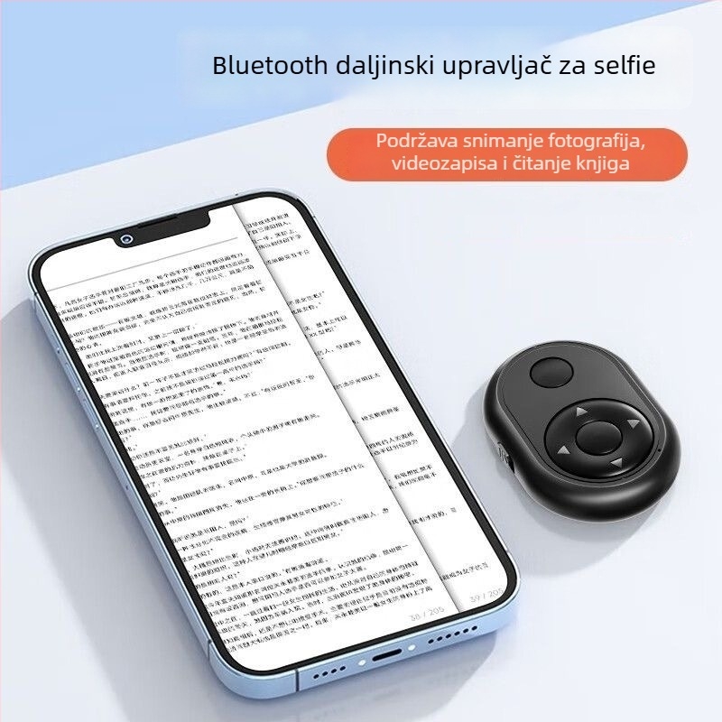 Prijenosno Bluetooth daljinsko upravljanje za selfie na pametnim telefonima – okidač, listanje videa, bežično upravljanje