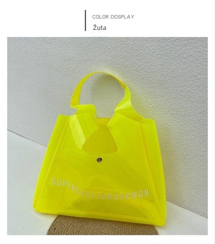 Korejskog stila modna prozirna PVC torba velikog kapaciteta, ženska torba preko ramena s laserskim PVC dizajnom