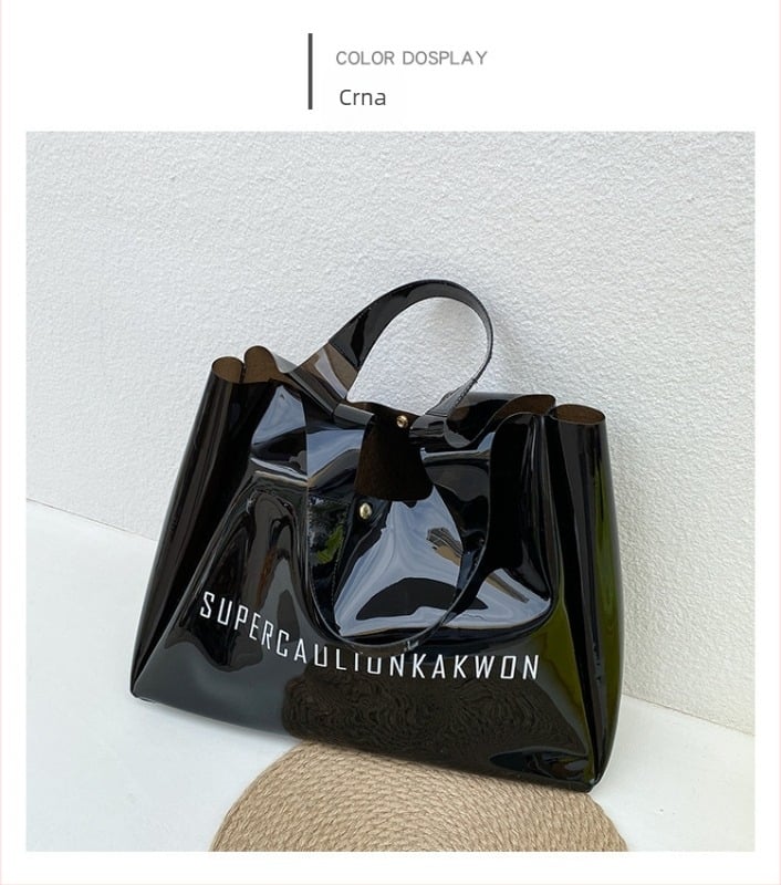Korejskog stila modna prozirna PVC torba velikog kapaciteta, ženska torba preko ramena s laserskim PVC dizajnom