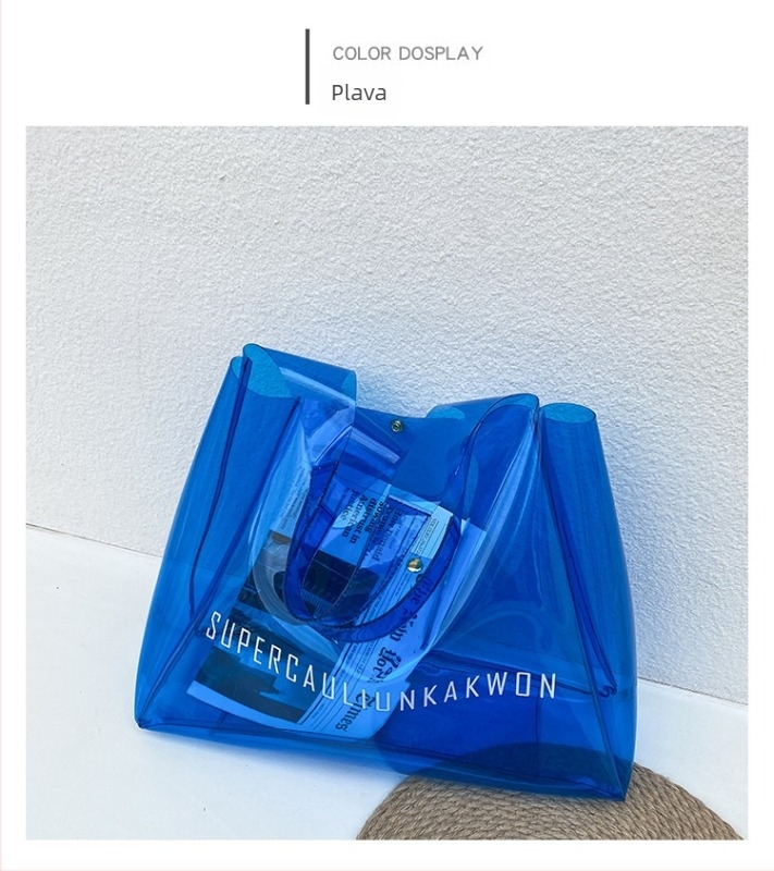 Korejskog stila modna prozirna PVC torba velikog kapaciteta, ženska torba preko ramena s laserskim PVC dizajnom