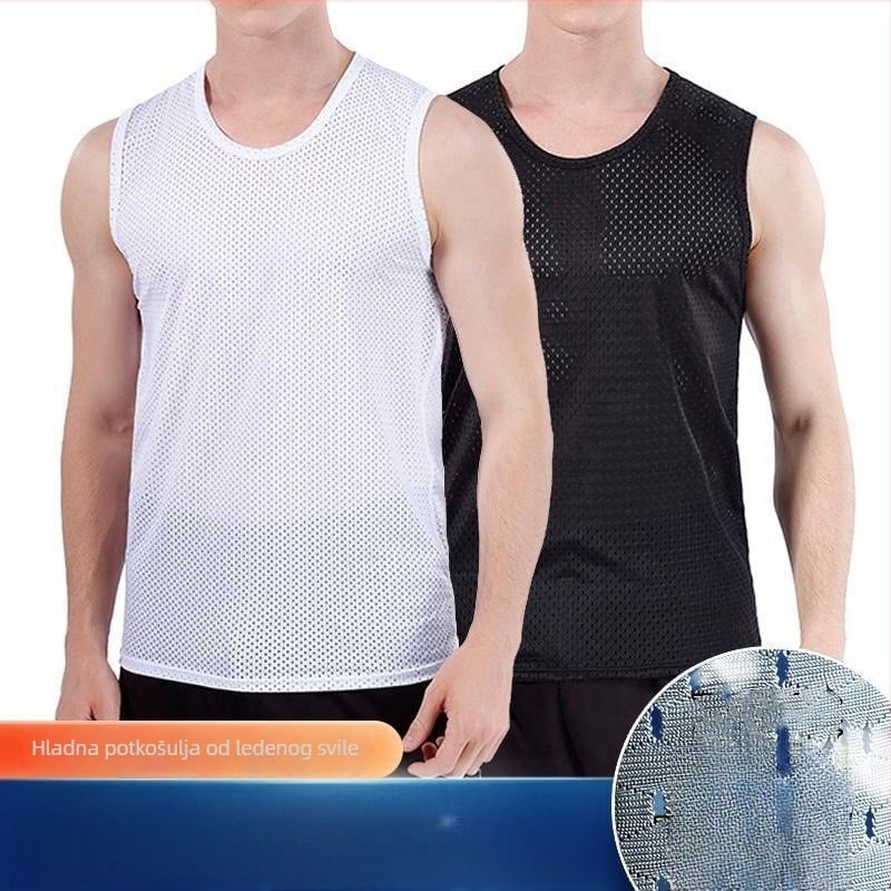 Prozračna mrežasta vesta za fitness i trčanje, bez rukava, lagana i brzo se suši za ljeto.