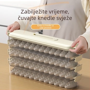 Kutija za skladištenje knedli, višeslojna, od hrane plastike, zatvara se, prijenosna