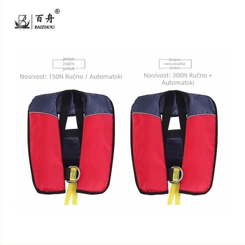 Hundred Boats CCS-certificirani napuhivi prsluk za spašavanje s dvostrukim zračnim jastučićima, vodootporan Oxford platno