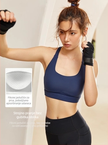 Rampant Loli joga top s visokom otpornošću na udarce, čvrsta podrška, dišući stražnji dio I oblika, vlage odvodeći nylon 80% / spandeks 20%, fiksna podrška za grudi