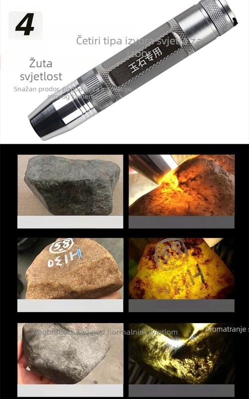 Jajoliki LED svjetiljka od aluminijske legure, ručno pokretanje, baterija 1200 mAh, 10 W, LED svjetlo