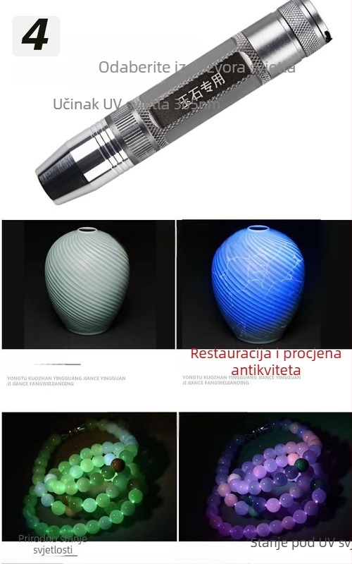 Jajoliki LED svjetiljka od aluminijske legure, ručno pokretanje, baterija 1200 mAh, 10 W, LED svjetlo