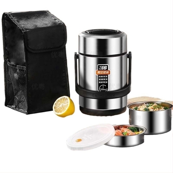 Kutija za ručak od 304 nehrđajućeg čelika, cilindrična, kompatibilna s mikrovalnom pećnicom, jednostruka