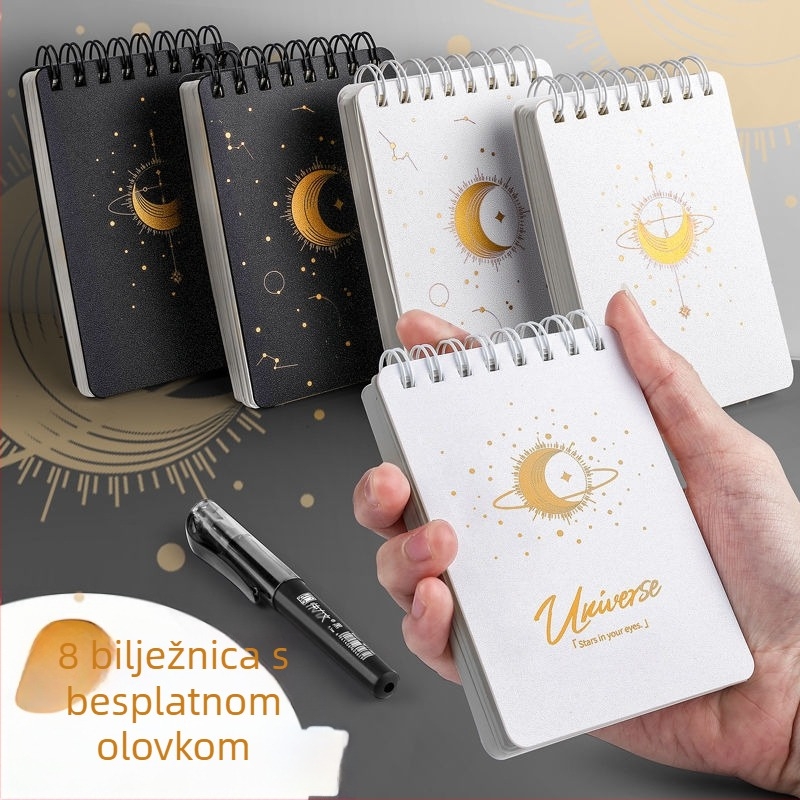 A7 prijenosni bilježnica s spiralnim povezom, papir od drvene celuloze, 75 g