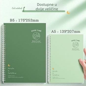 Spiralno uvezana bilježnica s Daolin papirom, 70 g/m², 100–200 stranica, retro stil za učenje