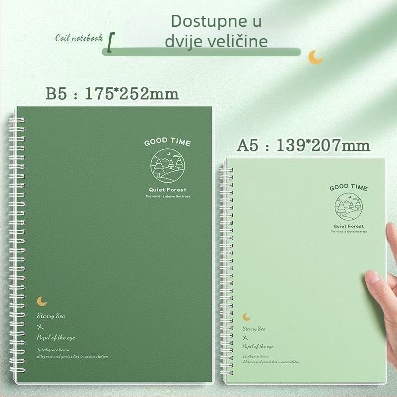 Spiralno uvezana bilježnica s Daolin papirom, 70 g/m², 100–200 stranica, retro stil za učenje