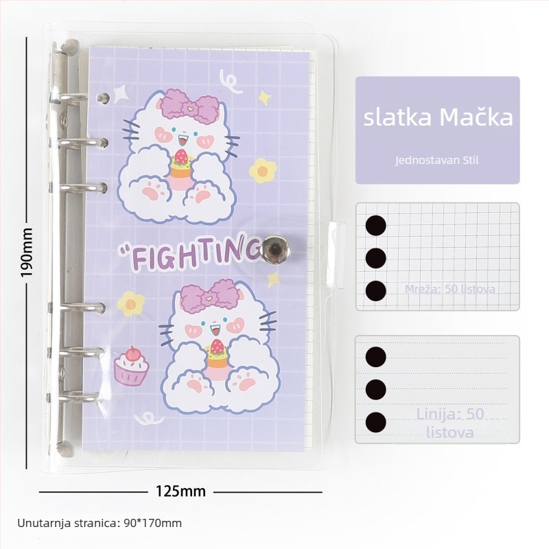 Moyl X009 Prenosnik dnevnika — PVC korica, veza s slobodnim listovima, 100 stranica, Dowling papir 80 g/m², japansko-korejski sladak stil