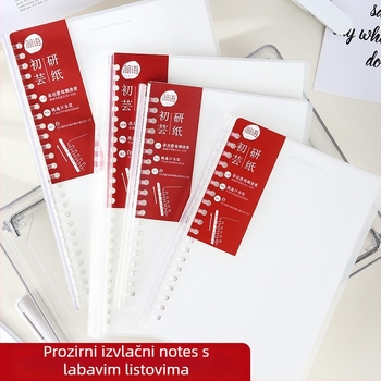 B5/A5 proziran dnevnik s izvlačnim listovima i odvojivom spiralom