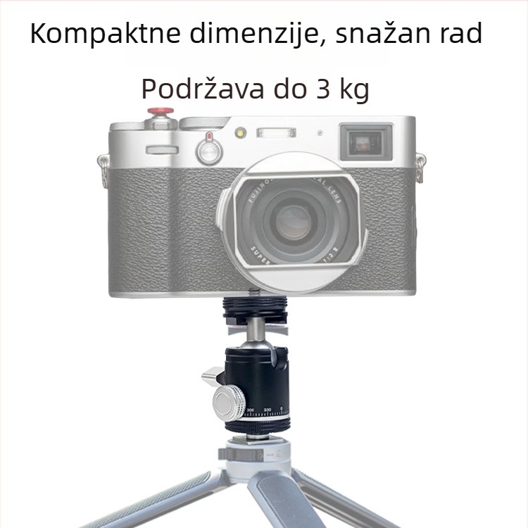 Prijenosni višenamjenski nosač za telefon za live streaming s osvjetljenjem i 360° panoramskom kuglastom glavom; vijčani sustav montaže; ekološki materijali; horizontalno okretanje 360°; horizontalna brzina 360°; težina 0,92 kg