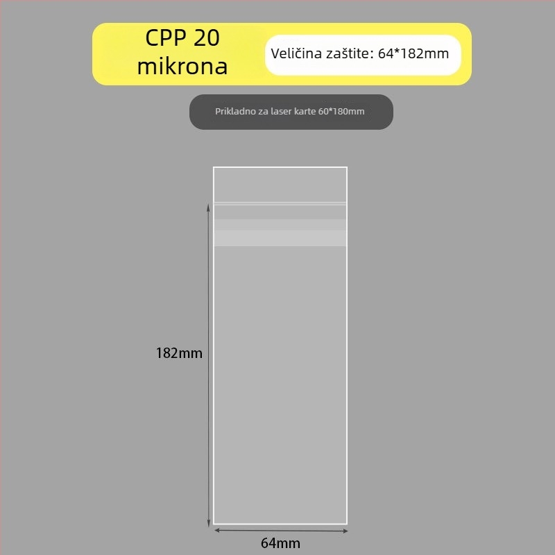 Samozavarajuća prozirna polipropilenska vrećica za darove, marka Cute Key, duljina zatvaranja 10–30 cm