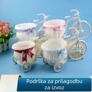Ručno pleteni veliki koš za pohranu, za darove i dekoracije, model LX-FT0018, materijal: plastika, porijeklo Guangxi, stil idiličan.