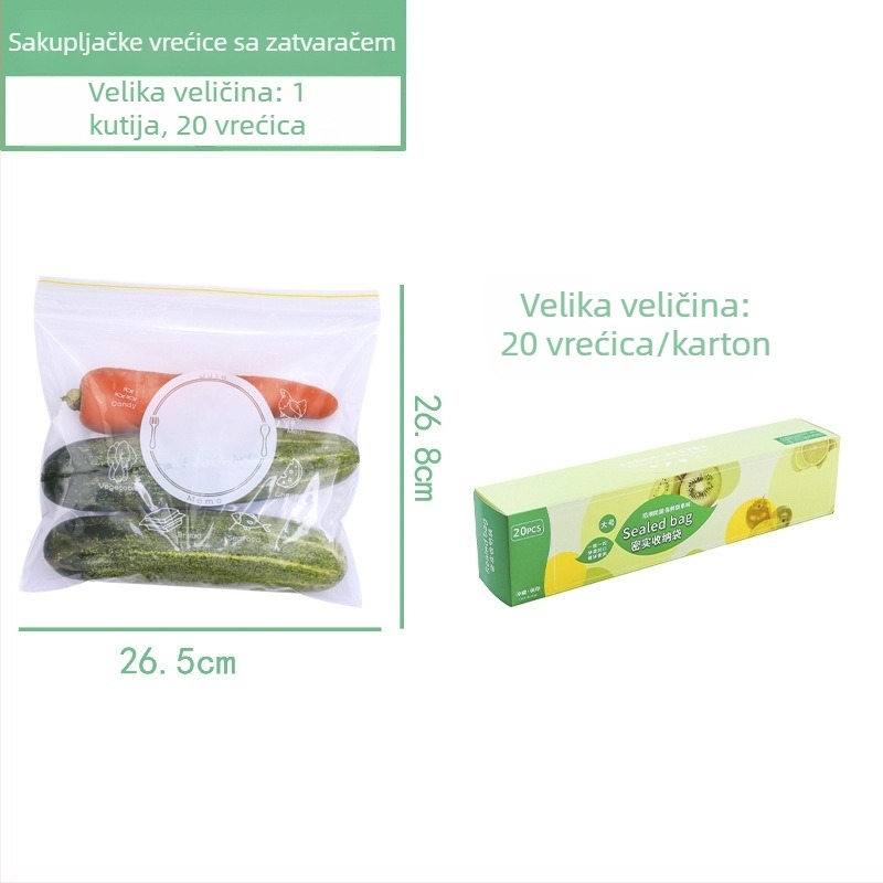 Gusta prozirna vrećica za skladištenje hrane za kućnu upotrebu, zatvara se, za voće i povrće