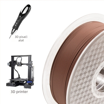 PLA drveni filament za 3D ispis, kružni presjek, 1 kg, duljina 330-340 m, gustoća 1,25 g/cm³, disk oblik