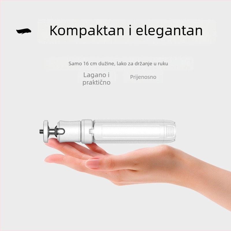 Mini stolni stabilizator za telefon s 360° rotacijom, prijenosni ručni dizajn, metalna konstrukcija; Bluetooth podrška; uključeno daljinsko upravljanje