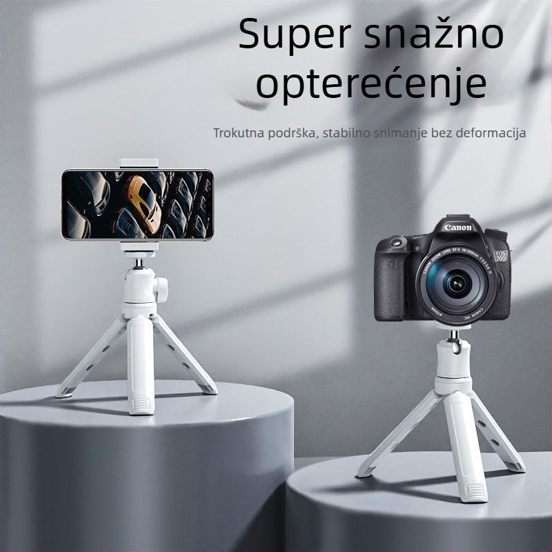Mini stolni stabilizator za telefon s 360° rotacijom, prijenosni ručni dizajn, metalna konstrukcija; Bluetooth podrška; uključeno daljinsko upravljanje