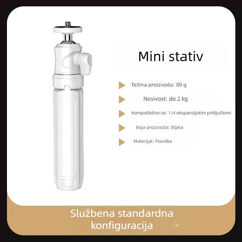 Mini stolni stabilizator za telefon s 360° rotacijom, prijenosni ručni dizajn, metalna konstrukcija; Bluetooth podrška; uključeno daljinsko upravljanje