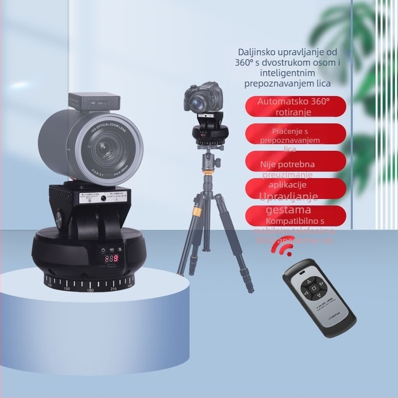 Gimbal sa praćenjem lica za DSLR/mirrorless, pametne telefone i GoPro – daljinsko upravljanje, 1/4-inčni navoj, horizontalno 230°, vertikalno 70°, masa 0.8 kg