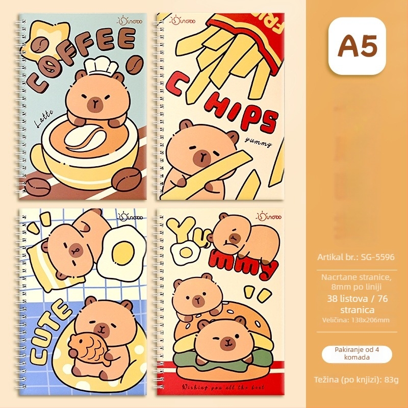 Spiralni bilježnica, Cartoon serija, 76 stranica, mogućnost prilagođavanja