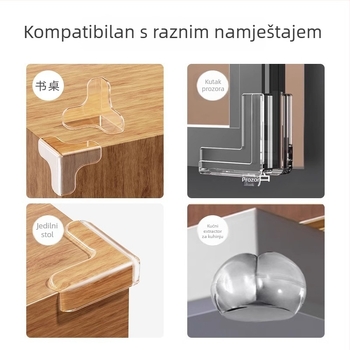 Ecoplus zaštitni kutovi za stolove i ormare, pravokutni kutovi, zaštita od sudara, pakiranje 4000 komada, bar kod 6942103905063