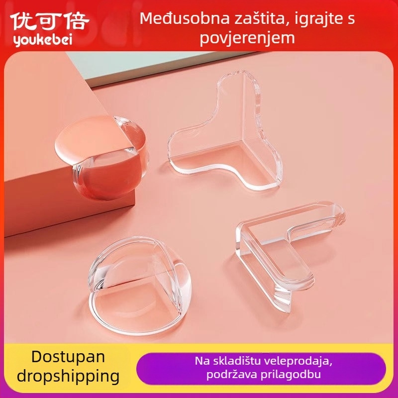 Ecoplus zaštitni kutovi za stolove i ormare, pravokutni kutovi, zaštita od sudara, pakiranje 4000 komada, bar kod 6942103905063