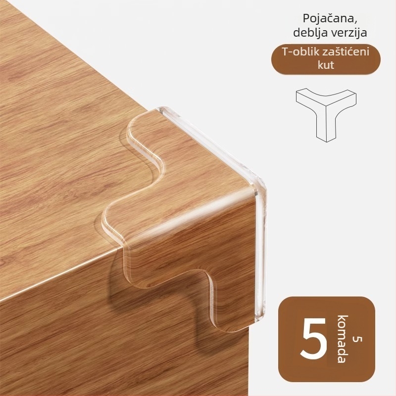 Ecoplus zaštitni kutovi za stolove i ormare, pravokutni kutovi, zaštita od sudara, pakiranje 4000 komada, bar kod 6942103905063