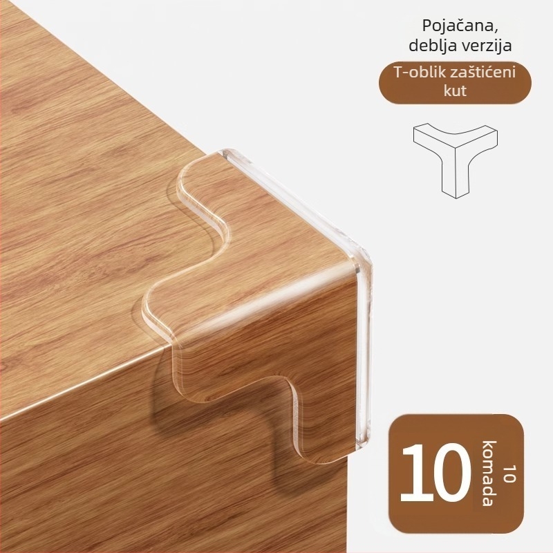Ecoplus zaštitni kutovi za stolove i ormare, pravokutni kutovi, zaštita od sudara, pakiranje 4000 komada, bar kod 6942103905063