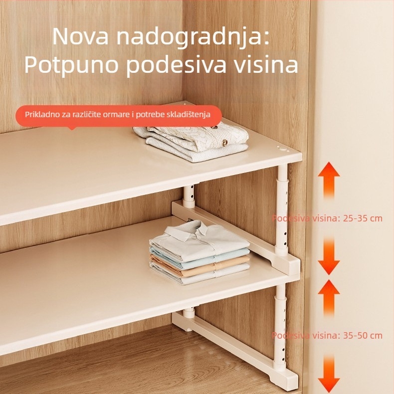 1-slojni ormarić za pohranu od karbonske čelika + PS, prenosni organizator garderobe, višenamjenski policni regal, bez ugradnje