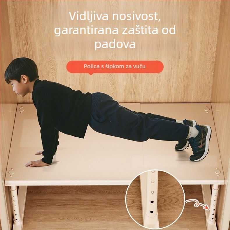 1-slojni ormarić za pohranu od karbonske čelika + PS, prenosni organizator garderobe, višenamjenski policni regal, bez ugradnje