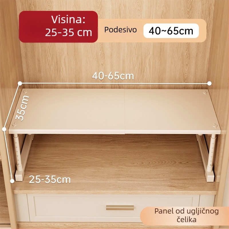 1-slojni ormarić za pohranu od karbonske čelika + PS, prenosni organizator garderobe, višenamjenski policni regal, bez ugradnje