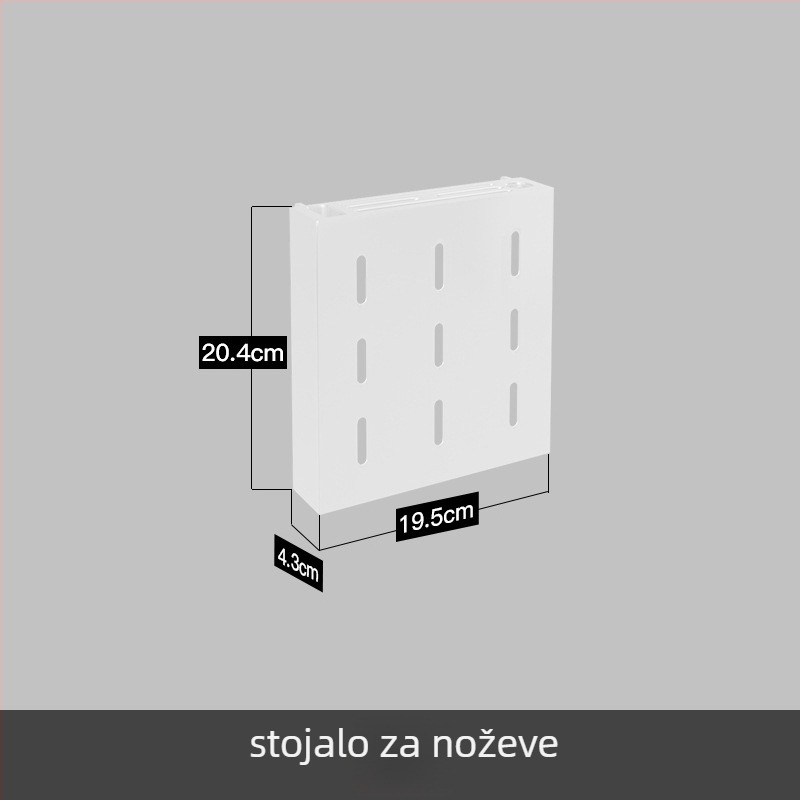 Nana Nehrđajući čelik — Zidni stalak s perforiranom pločom za posuđe, odvodnim stalakom i organizatorom začina — Višenamjenski, Bez ugradnje, Pomičan