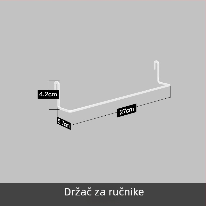 Nana Nehrđajući čelik — Zidni stalak s perforiranom pločom za posuđe, odvodnim stalakom i organizatorom začina — Višenamjenski, Bez ugradnje, Pomičan