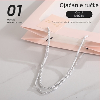 Vrećica za poklone s prozorom od bijelog kartona — otisak, prilagodljivo za obljetnice