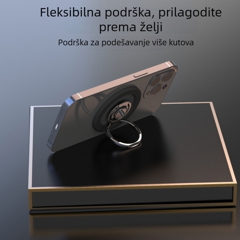 Magnetski držač za telefon u obliku prstena s unutarnjom rotacijom, MagSafe metalni stolni i ručni okretni držač