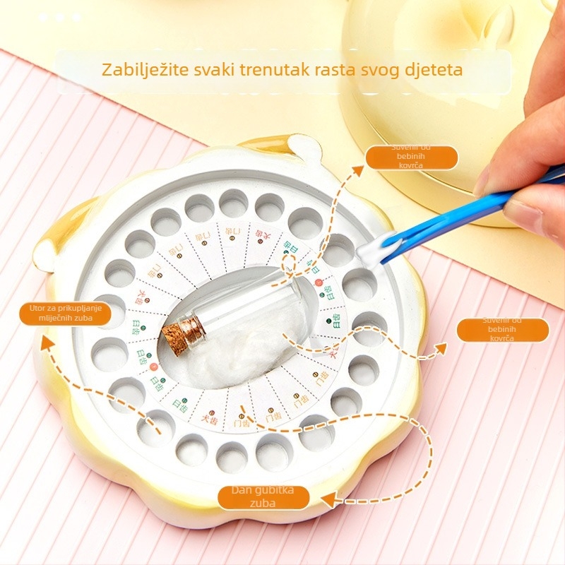 Taolele keramička kutija za mliječne zube – unisex, za djevojčice i dječake, 0–3 godine, kolekcija za uspomenu i DIY, bojano pakiranje