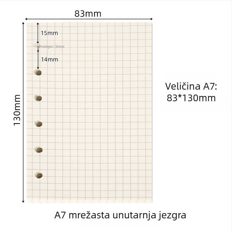 Prozirni PVC registrator za bilježnice s sustavom listova, Sun Paper 90 gsm, 50–100 stranica