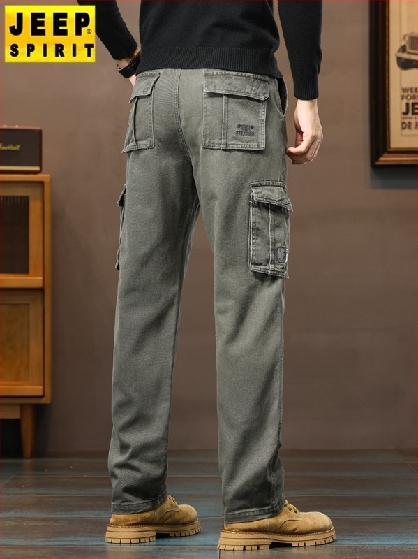 Muške cargo hlače, opuštenog pravog kroja, mnogi džepovi, korejski stil, zimske casual vanjske hlače, 100% pamuk