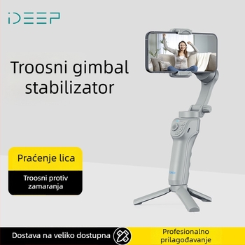 Ručni gimbal stabilizator za telefon s prepoznavanjem lica – 3-osi stabilizator, Bluetooth i daljinsko upravljanje