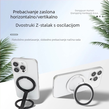 Prijenosni dvostrano magnetski držač za telefon na stolu, model L1, cinkovo-legura, univerzalni, prilagodljiv