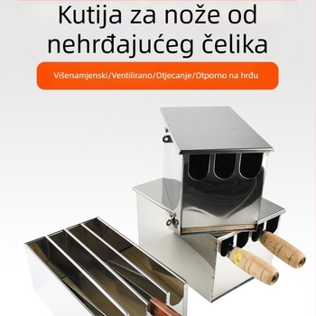 Držač noževa od nehrđajućeg čelika, pomični, pravokutnog dizajna