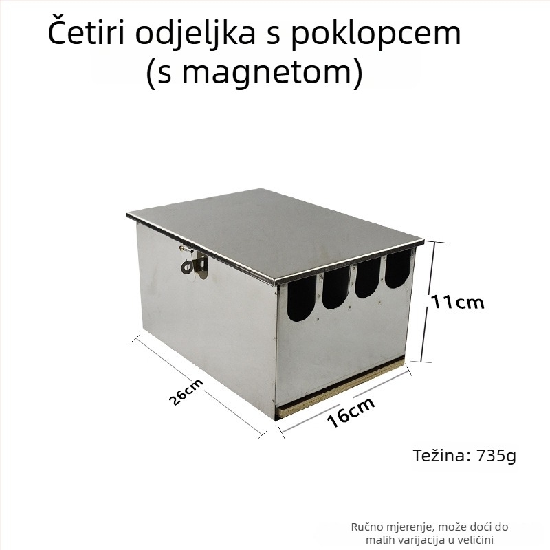 Držač noževa od nehrđajućeg čelika, pomični, pravokutnog dizajna