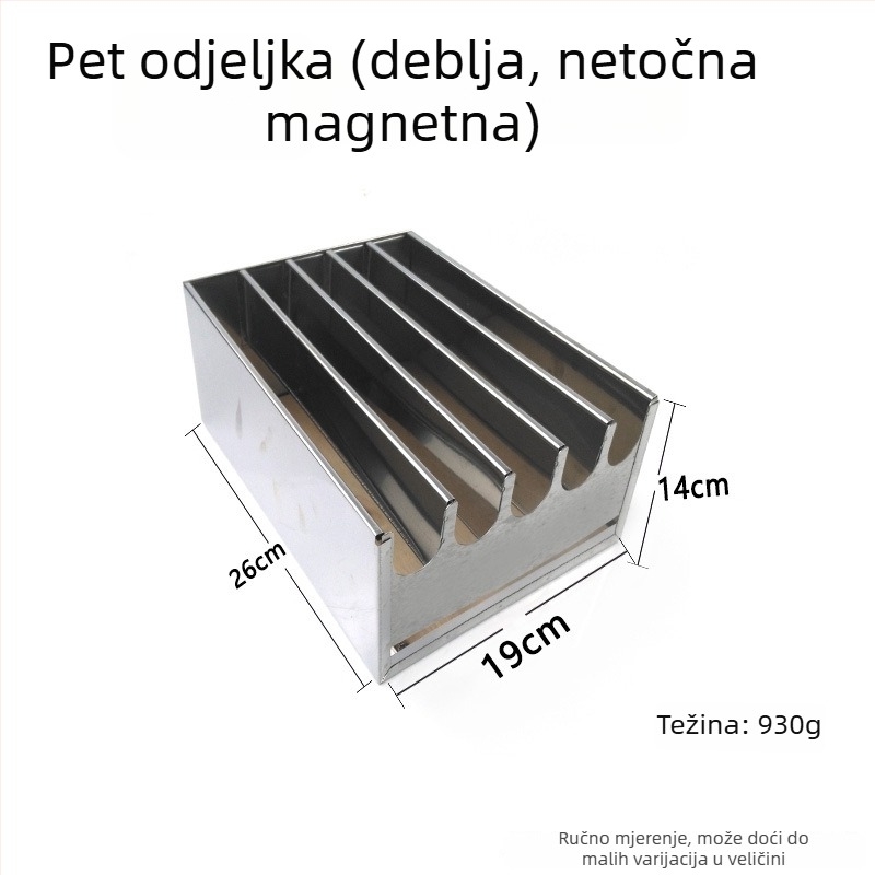 Držač noževa od nehrđajućeg čelika, pomični, pravokutnog dizajna