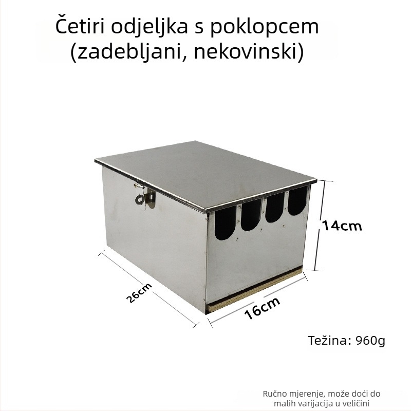 Držač noževa od nehrđajućeg čelika, pomični, pravokutnog dizajna